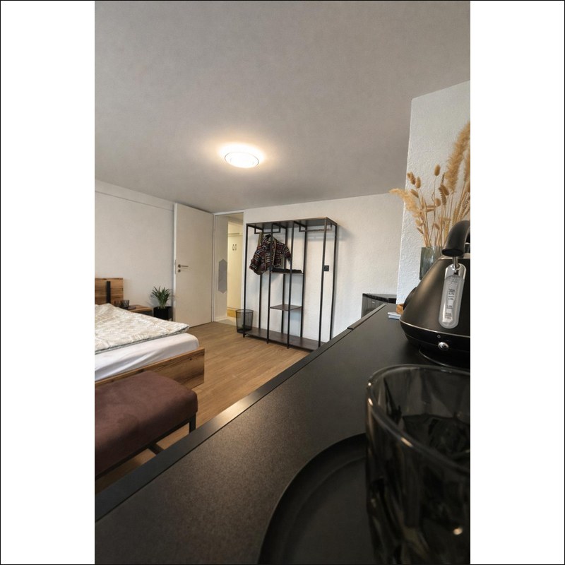 Quartier 02 – Garderobe und Minikühlschrank